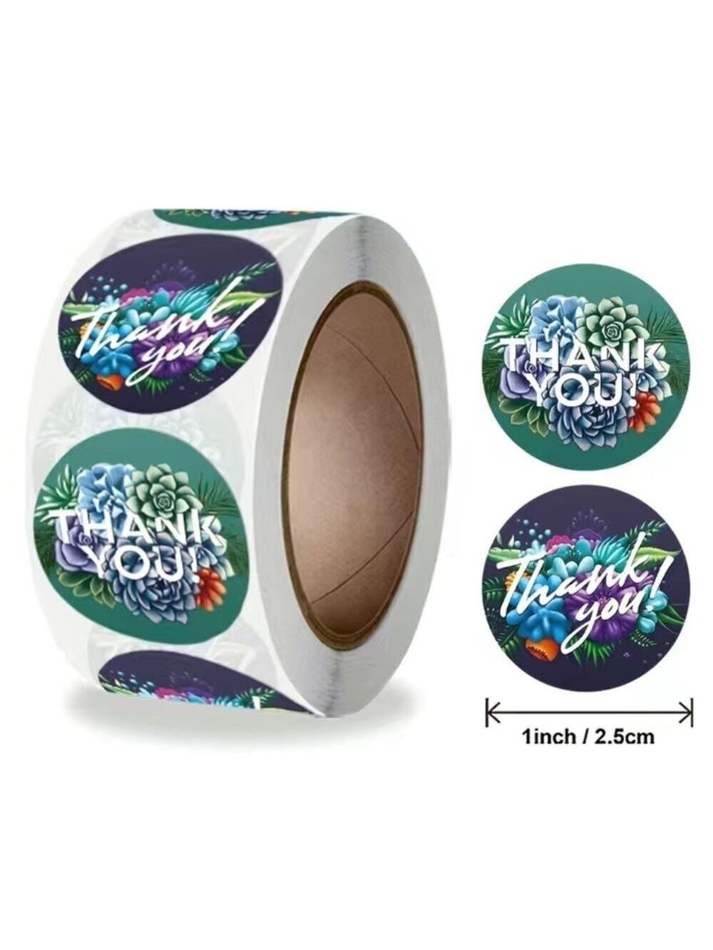 500 1” Roll Succulent Thank You Stickers PRICE IS FIRM